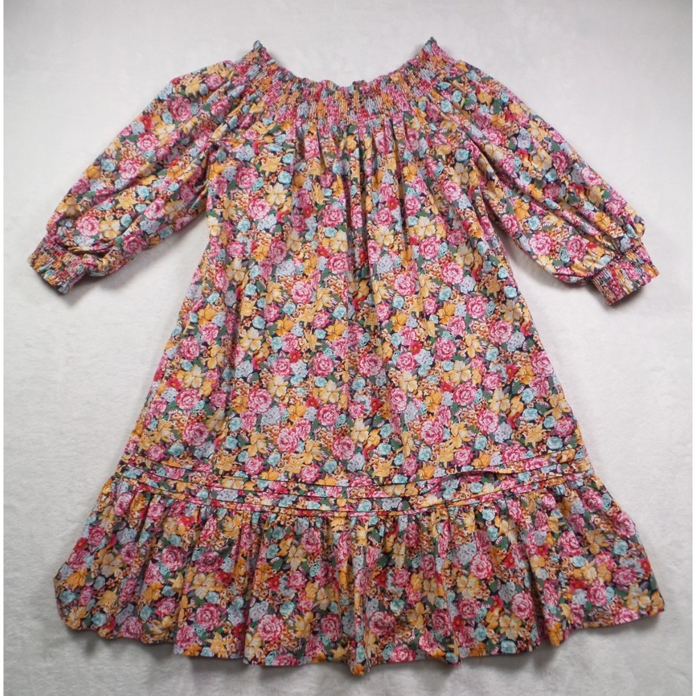 Maeve Anthropologie Dress Womens Size XS Multicolor Floral Flounced Off Shoulder